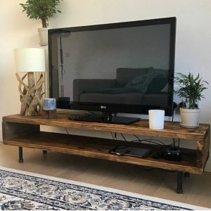 میز تلویزیون TV7 2 چوبین نورا میز tv چوبی