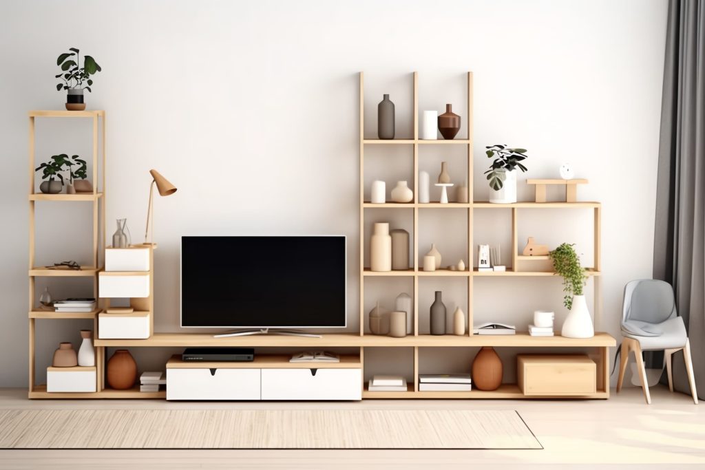 میز تلویزیون چوبی 2 چوبین نورا میز تلویزیون لاکچری