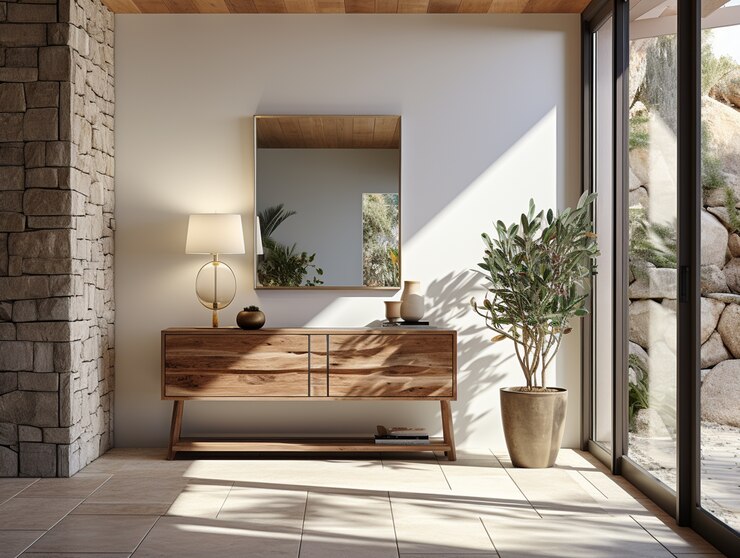 آینه کنسول چوبی