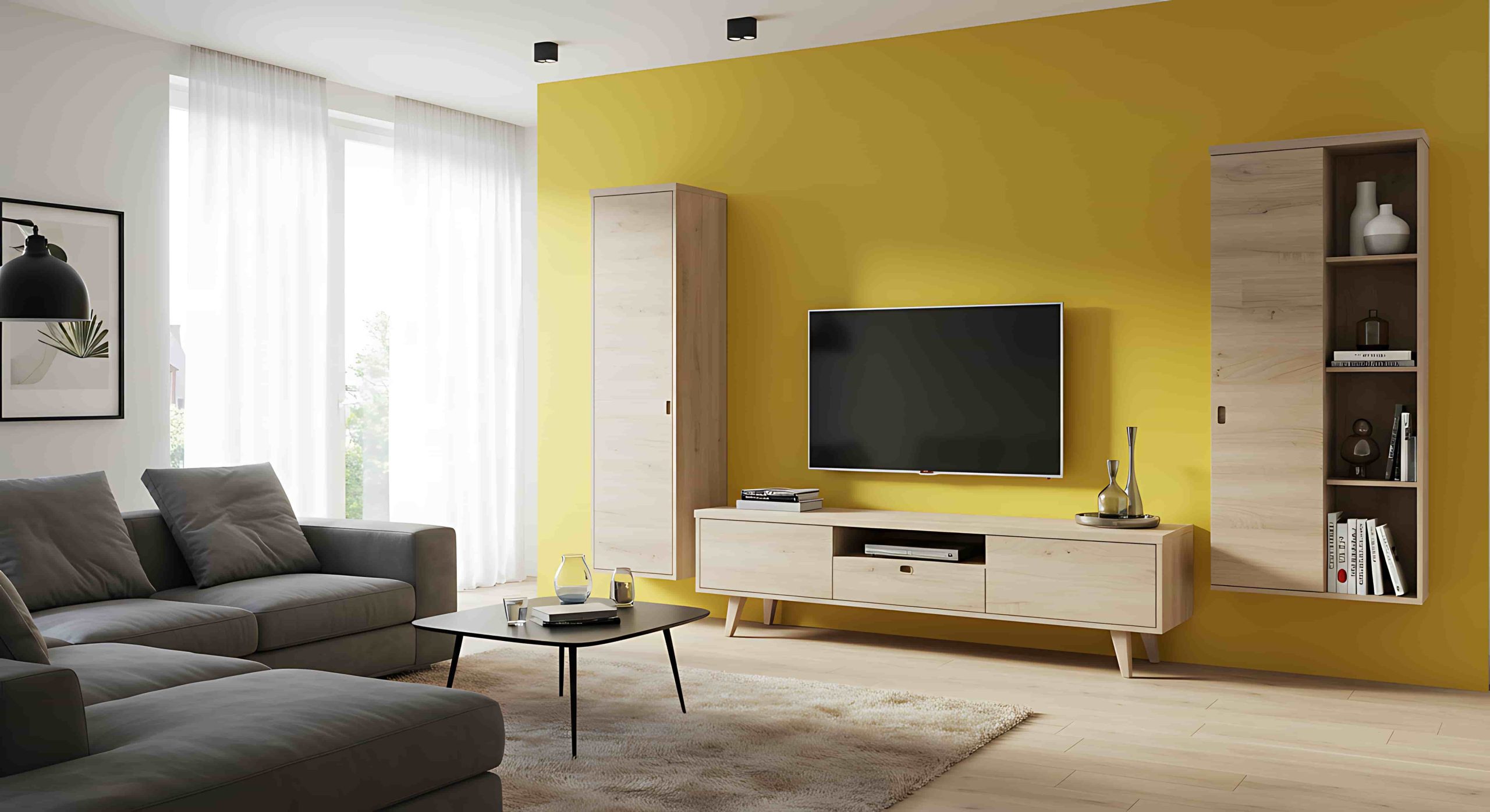 ست میز تلویزیون با میز جلو مبلی